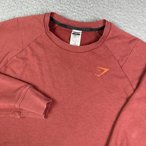Gymshark Bold Sweatshirt Mens M Red Long Sleeve Crewneck Pullover Logo Spellout - Picture 1 of 9